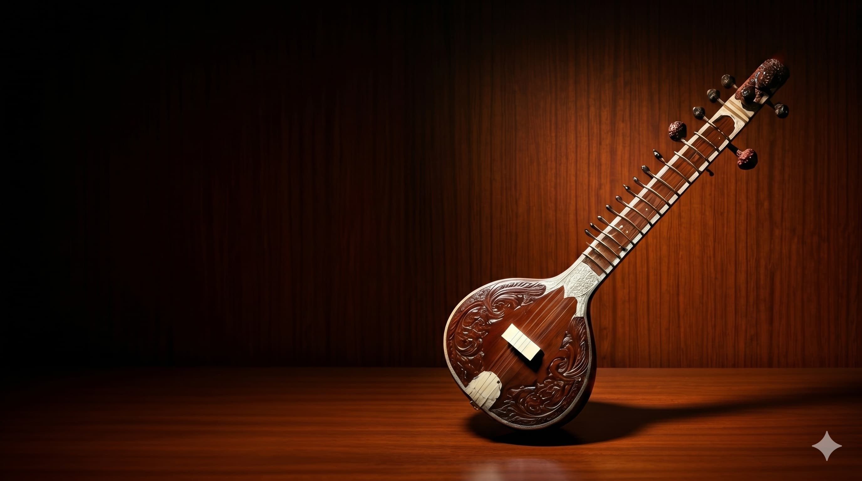 Premium handcrafted sitar — Sargam instruments